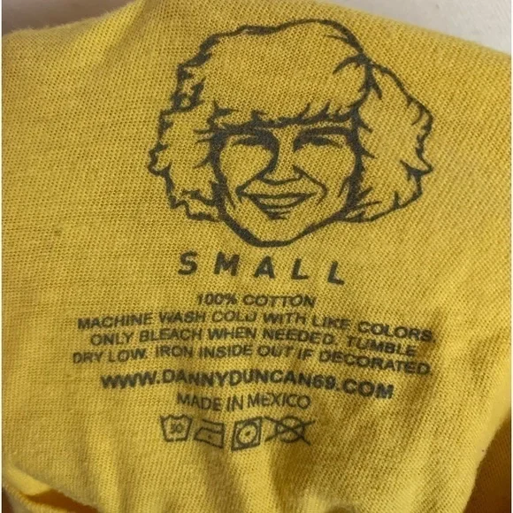 “VIRGINITY ROCKS” Yellow Fitted Tee, Size S - Picture 3 of 3